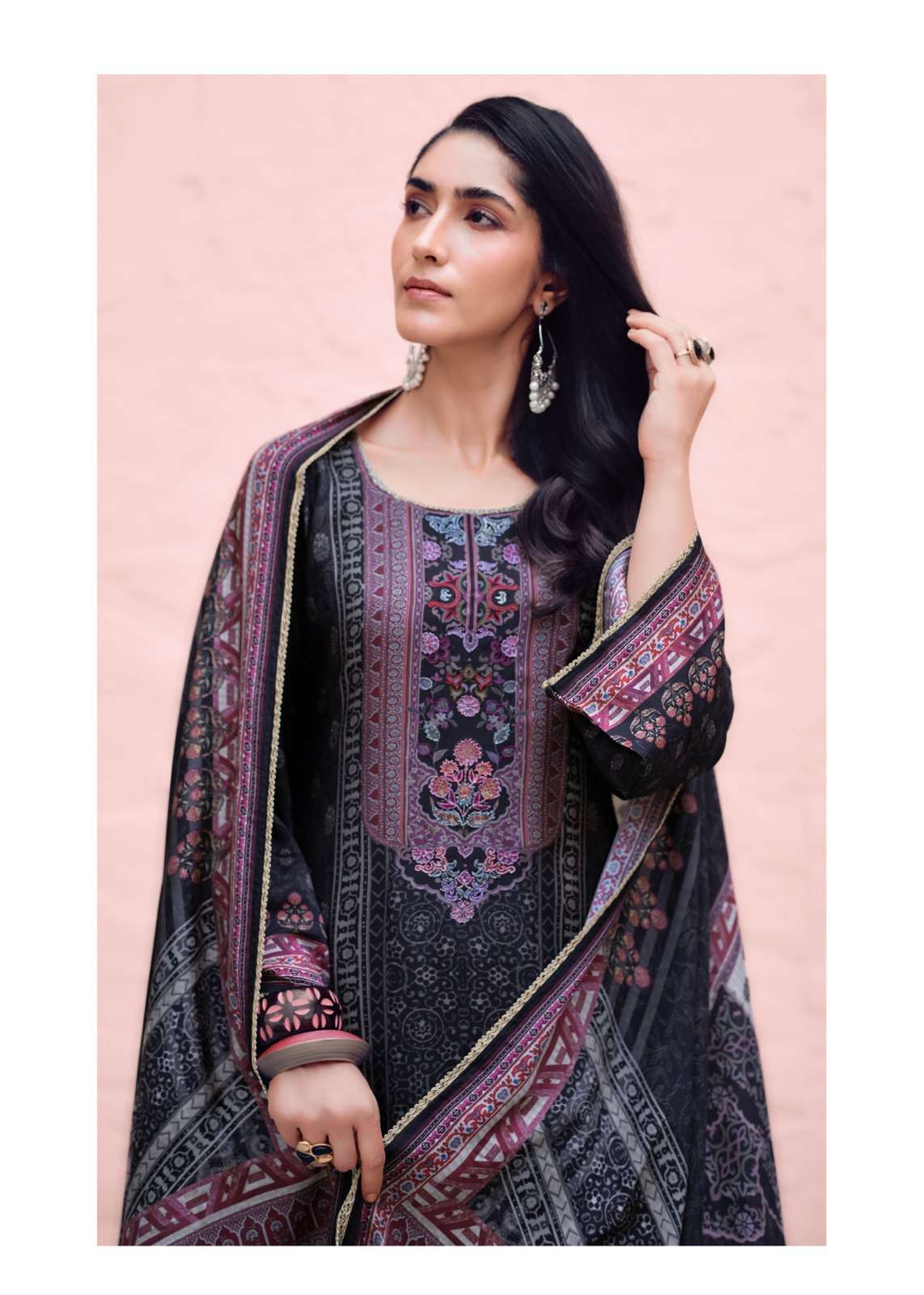 Sanaz Karigari Viscose Muslin Designer Dress Material - Amrah Wholesale