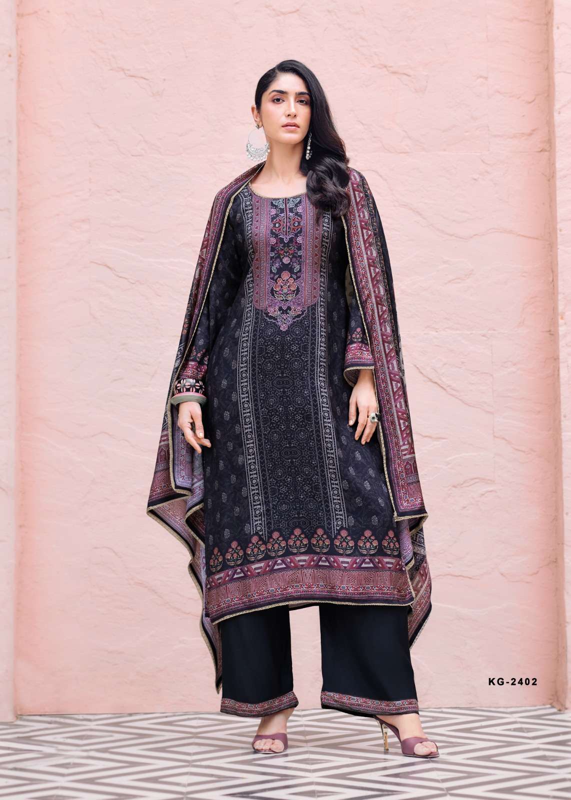 Sanaz Karigari Viscose Muslin Designer Dress Material - Amrah Wholesale