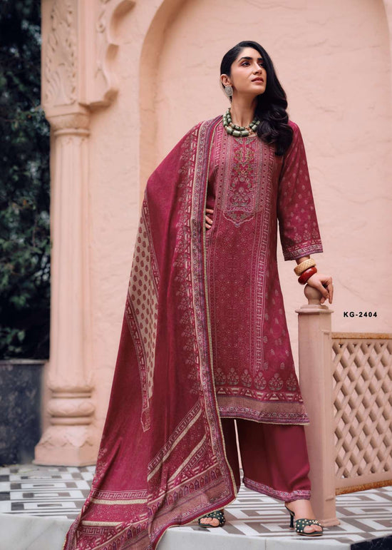 Sanaz Karigari Viscose Muslin Designer Dress Material - Amrah Wholesale