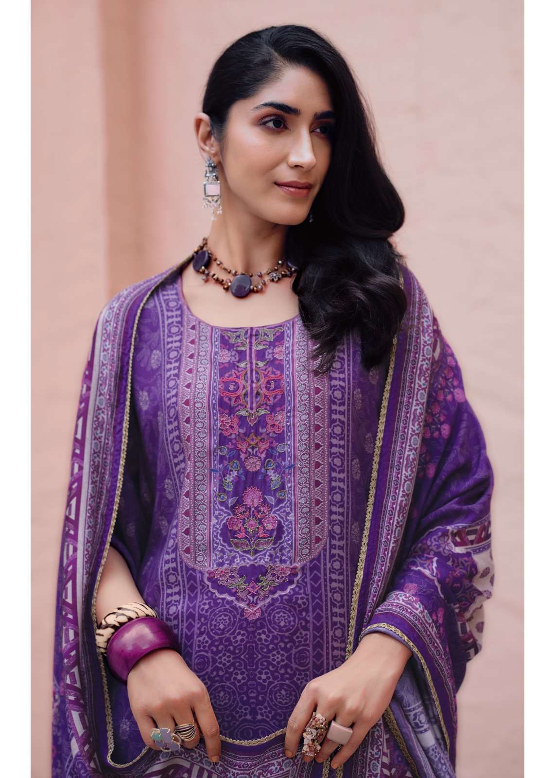 Sanaz Karigari Viscose Muslin Designer Dress Material - Amrah Wholesale