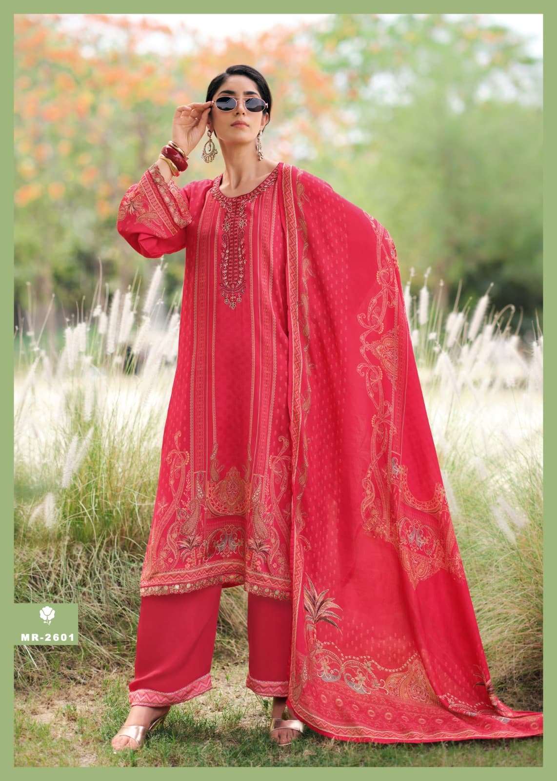Sanaz Mahira Viscose Muslin Embroidered Dress Material