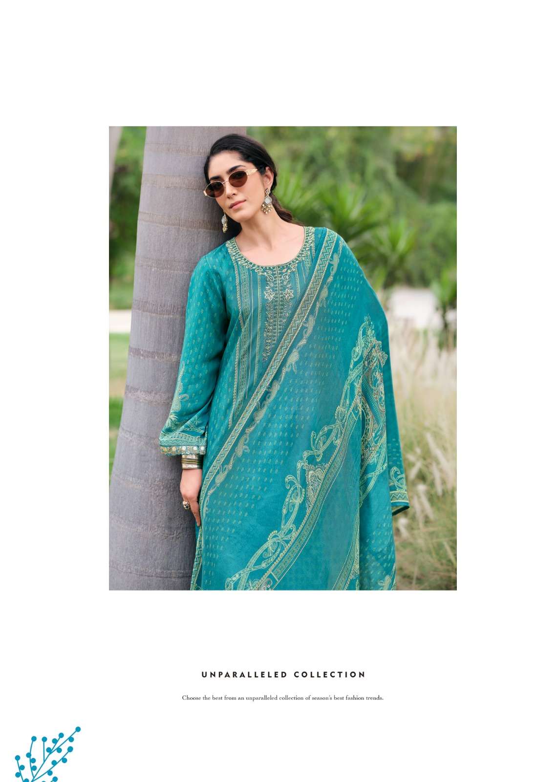 Sanaz Mahira Viscose Muslin Embroidered Dress Material