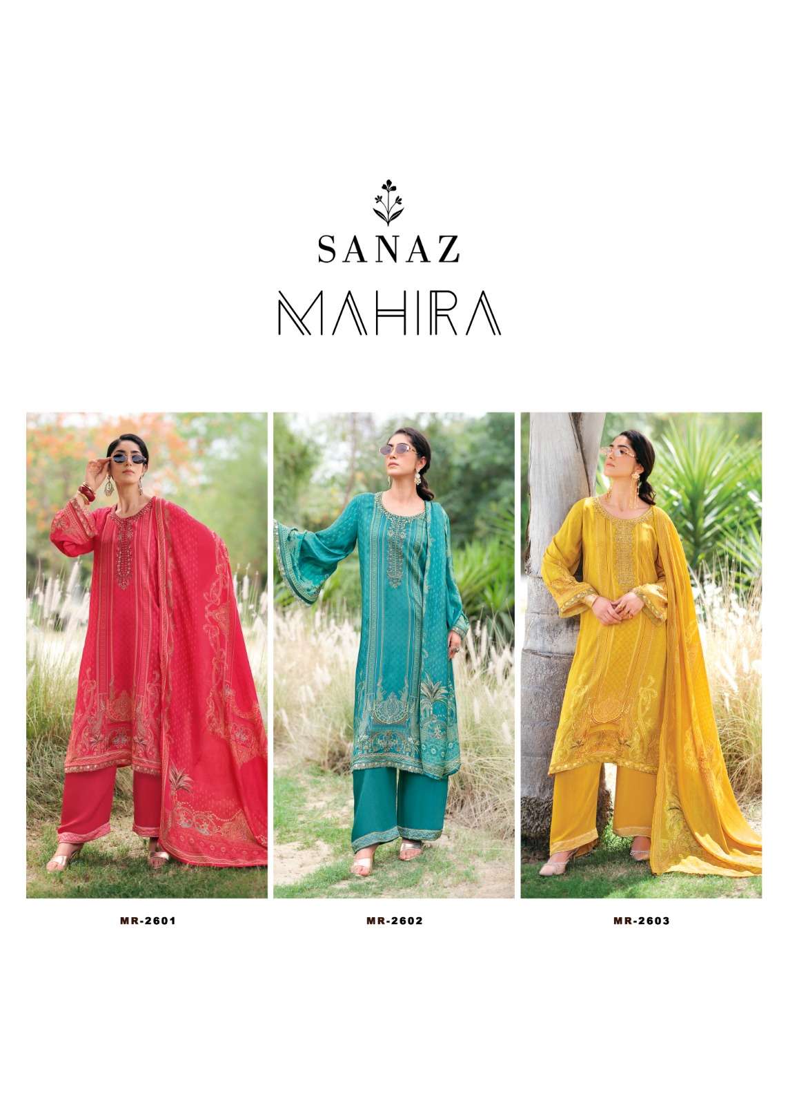 Sanaz Mahira Viscose Muslin Embroidered Dress Material
