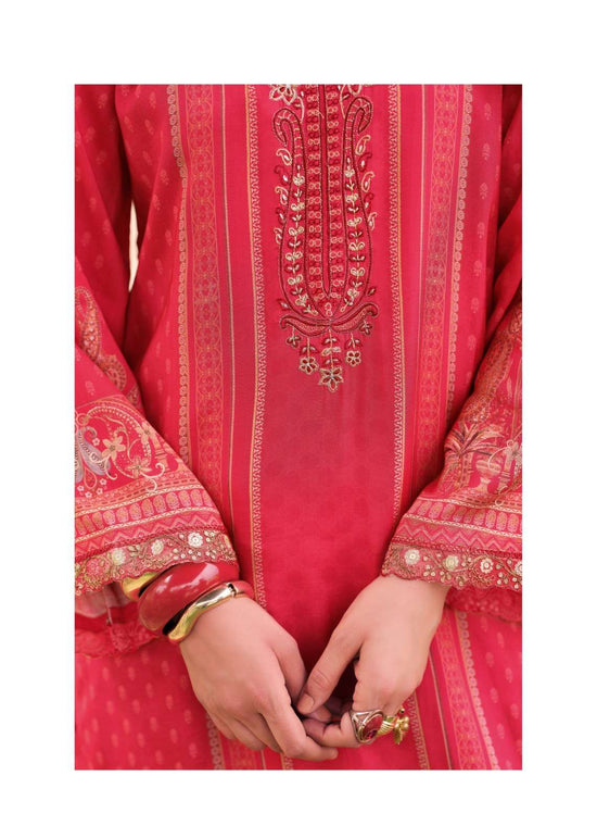 Sanaz Mahira Viscose Muslin Embroidered Dress Material