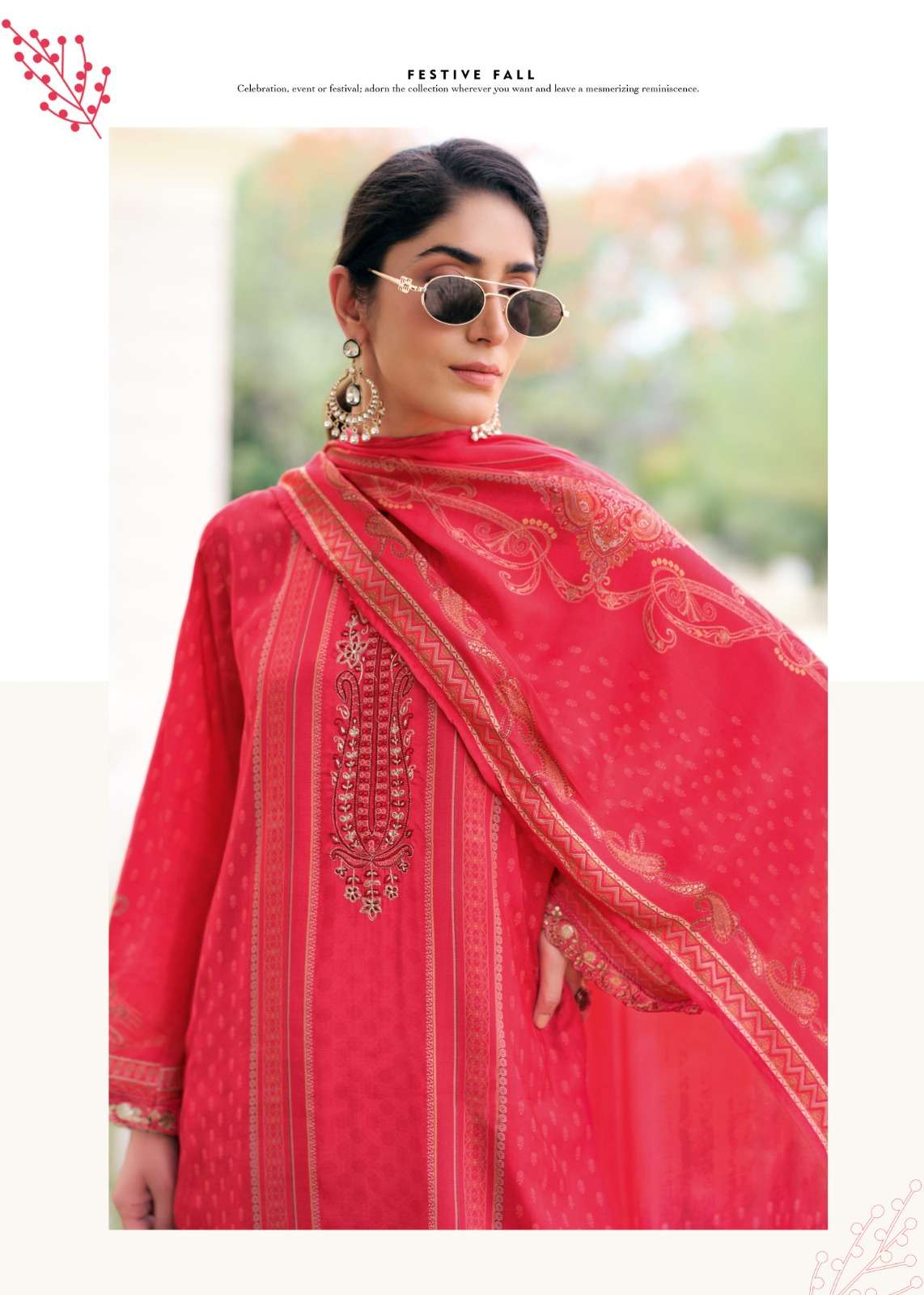 Sanaz Mahira Viscose Muslin Embroidered Dress Material