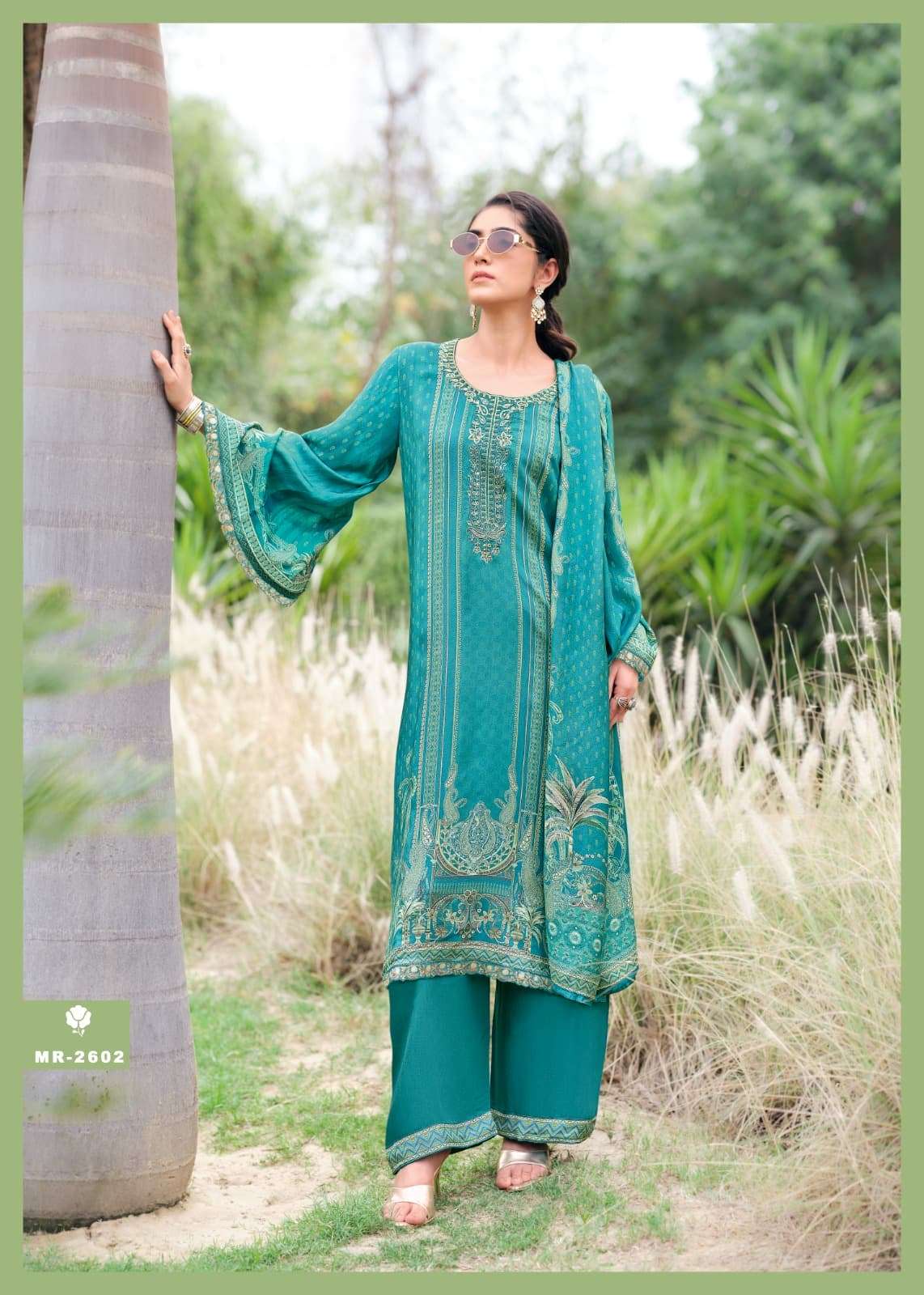 Sanaz Mahira Viscose Muslin Embroidered Dress Material