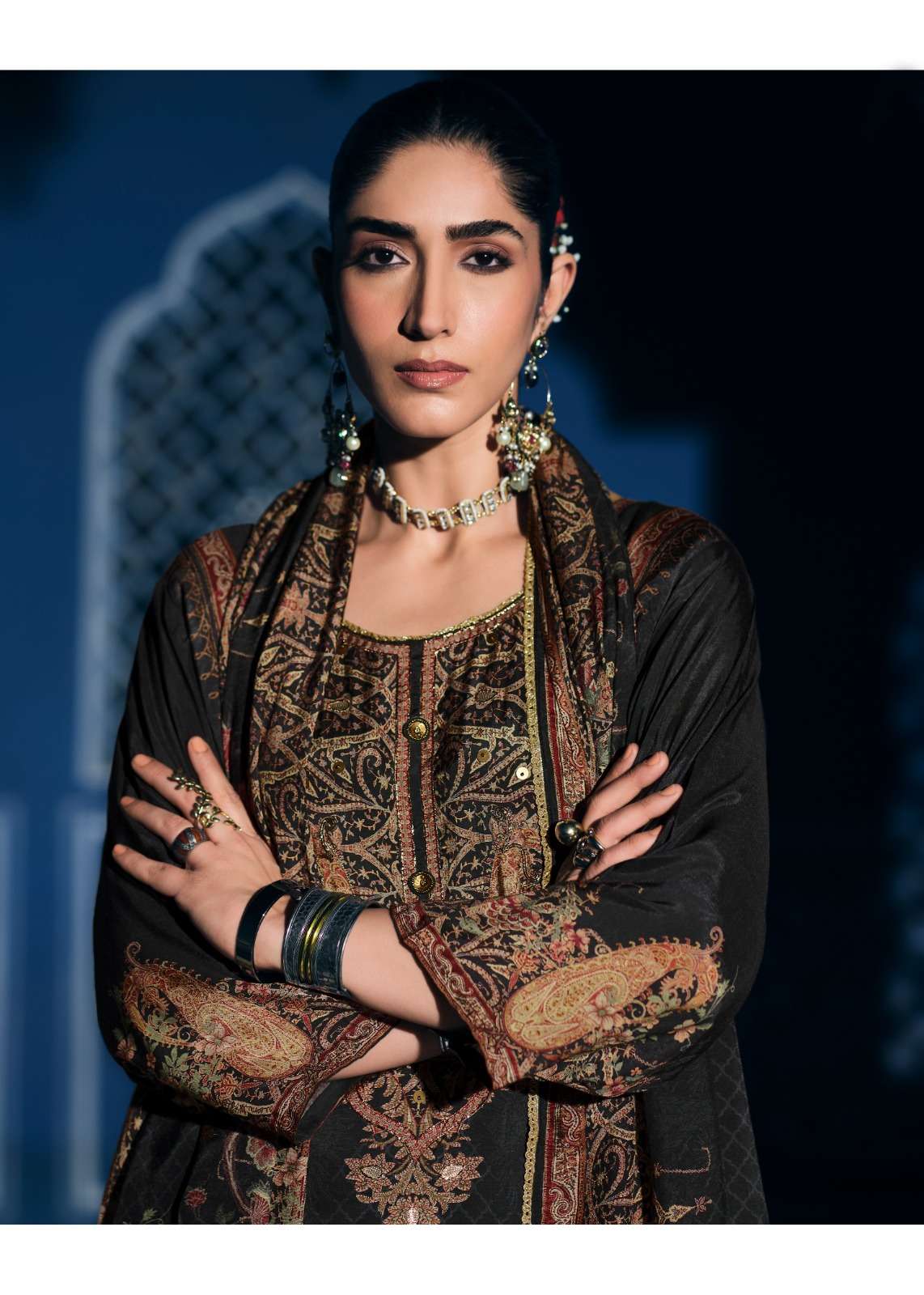 Sanaz Mehrunisha Viscose Muslin Dress Material - Amrah Wholesale