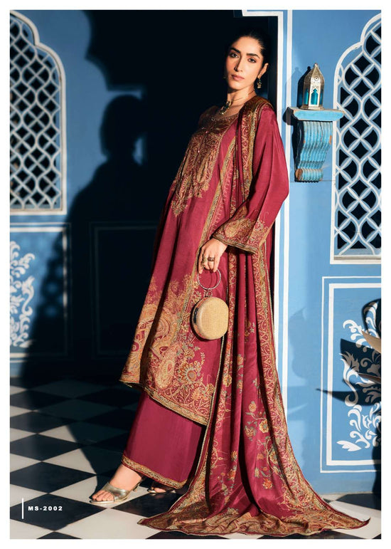 Sanaz Mehrunisha Viscose Muslin Dress Material - Amrah Wholesale