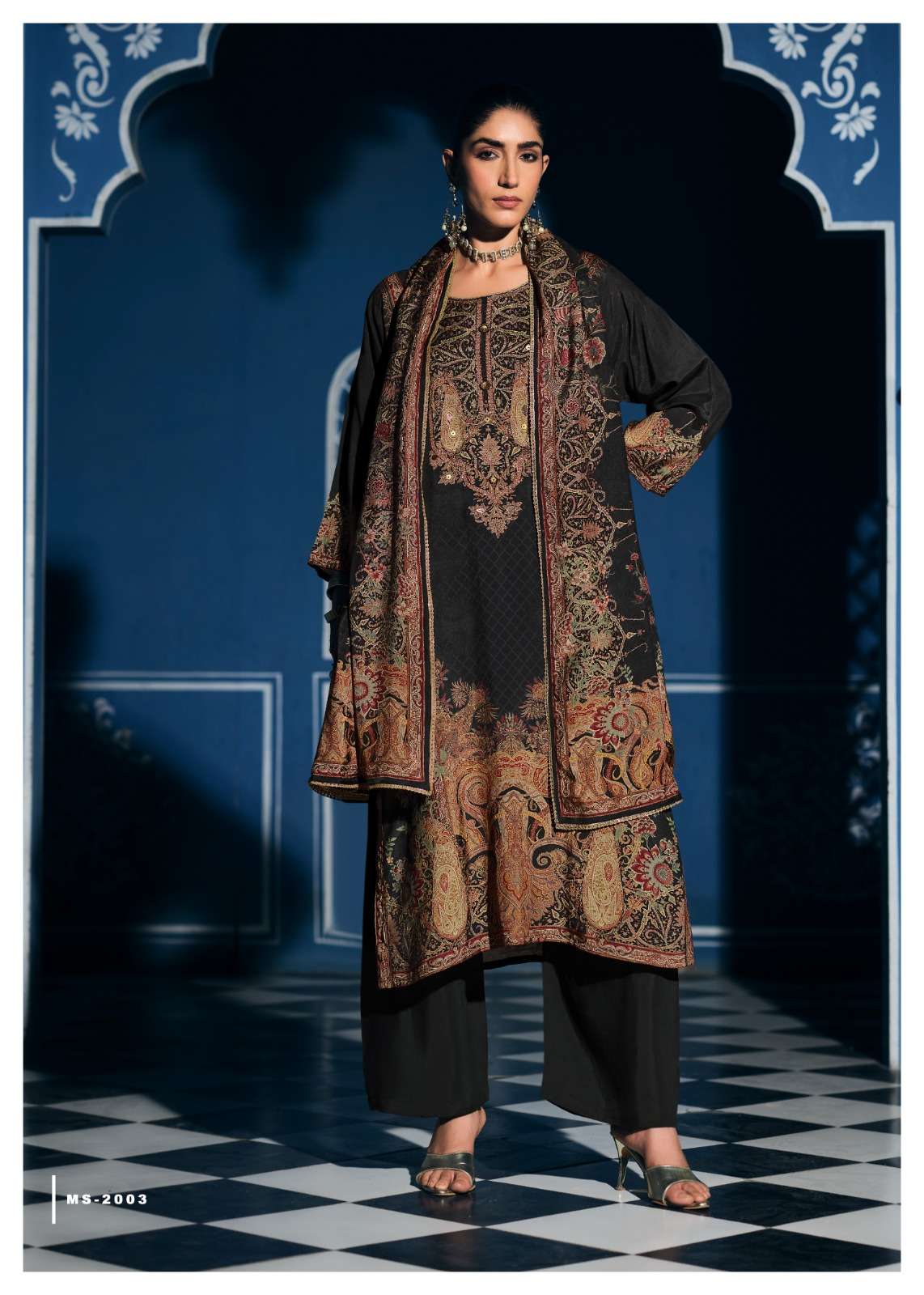Sanaz Mehrunisha Viscose Muslin Dress Material - Amrah Wholesale