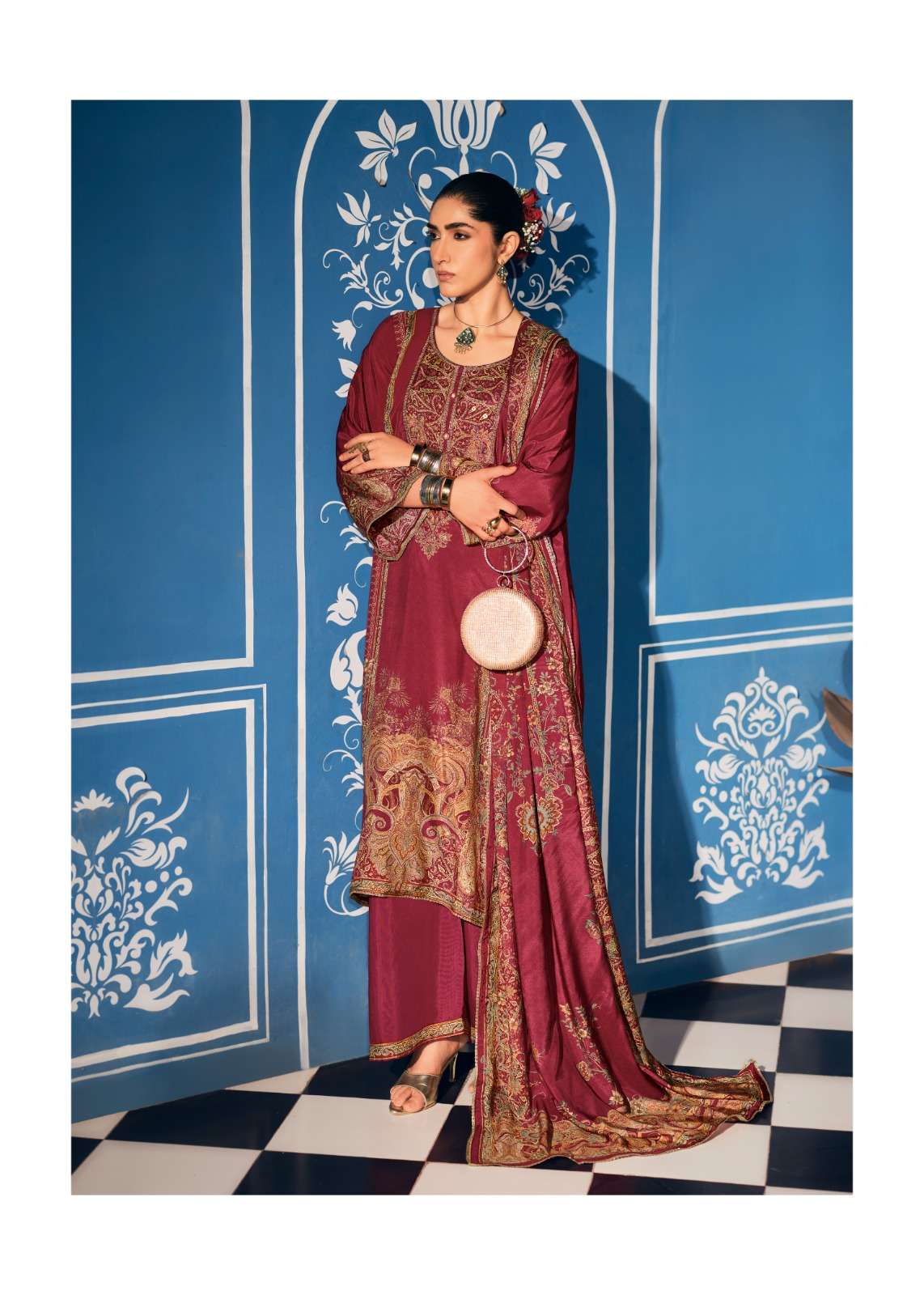 Sanaz Mehrunisha Viscose Muslin Dress Material - Amrah Wholesale