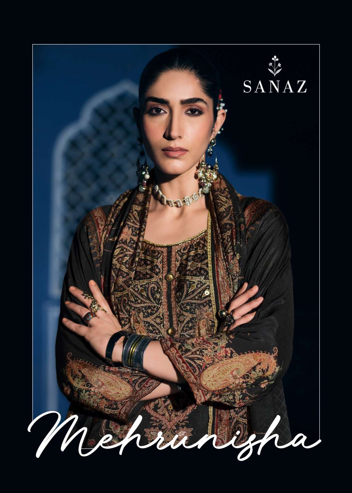 Sanaz Mehrunisha Viscose Muslin Dress Material - Amrah Wholesale