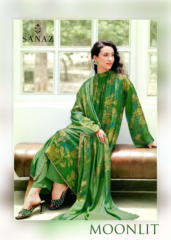 Sanaz Moonlit Viscose Katan Silk Dress Material - Amrah Wholesale