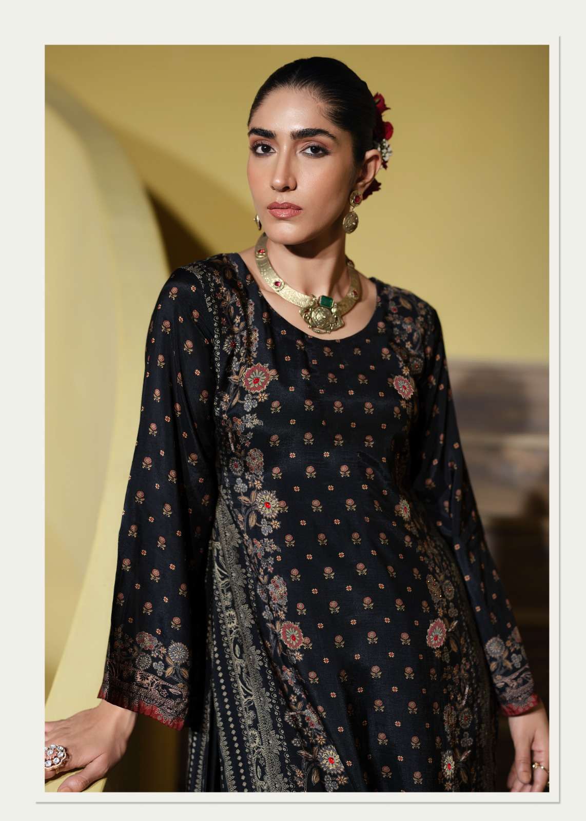 Sanaz Naqsh Viscose Muslin Designer Dress Material - Amrah Wholesale