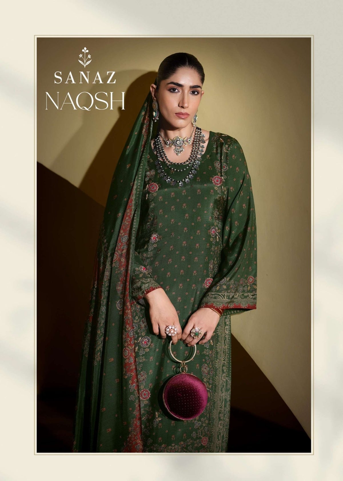 Sanaz Naqsh Viscose Muslin Designer Dress Material - Amrah Wholesale