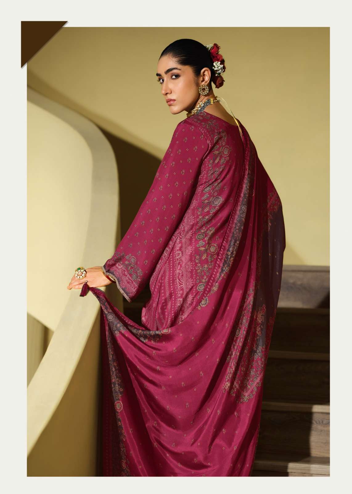 Sanaz Naqsh Viscose Muslin Designer Dress Material - Amrah Wholesale