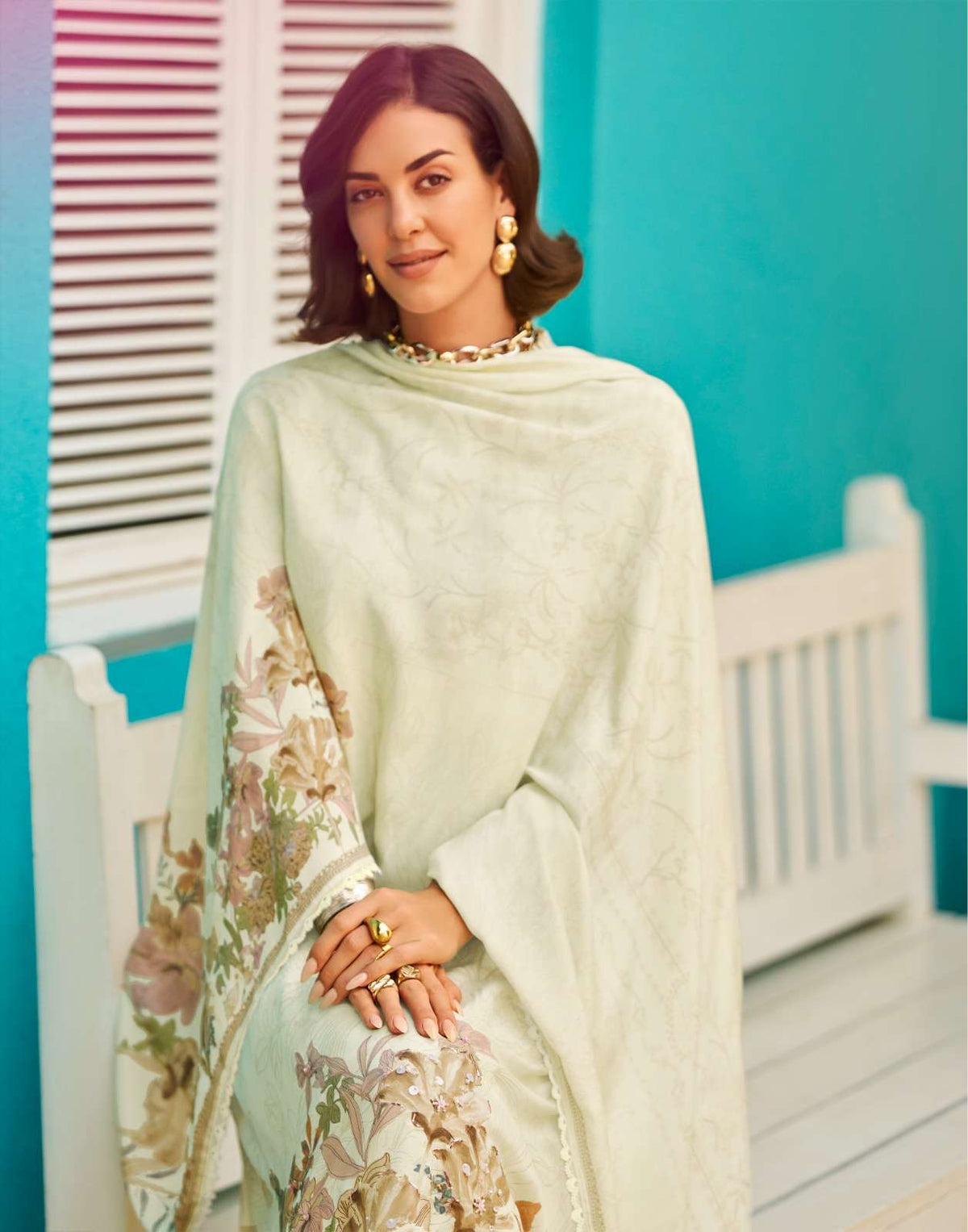 Sanaz Nargis Viscose Muslin Dress Material - Amrah Wholesale