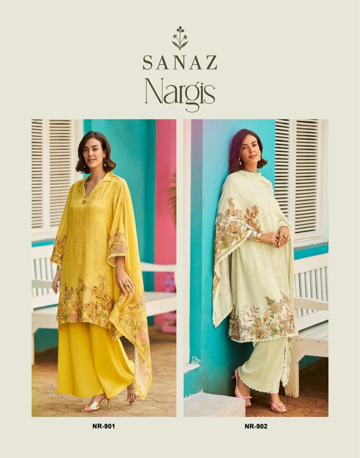 Sanaz Nargis Viscose Muslin Dress Material - Amrah Wholesale
