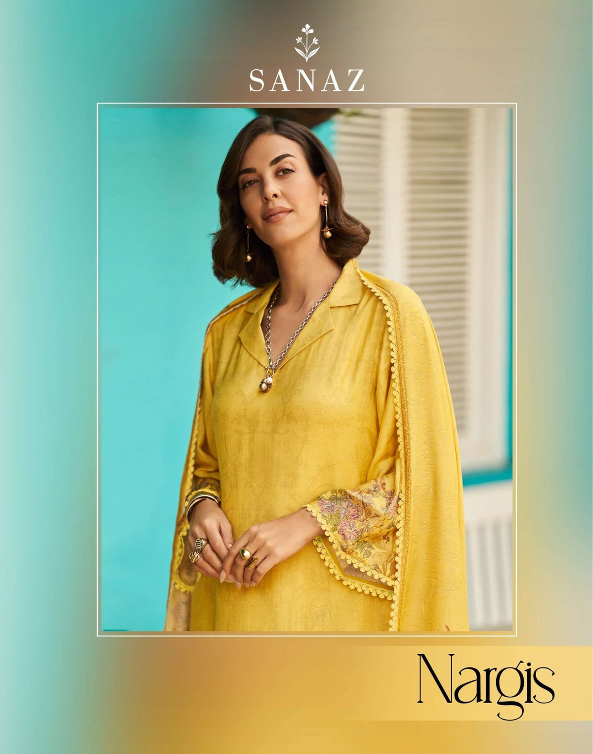 Sanaz Nargis Viscose Muslin Dress Material - Amrah Wholesale