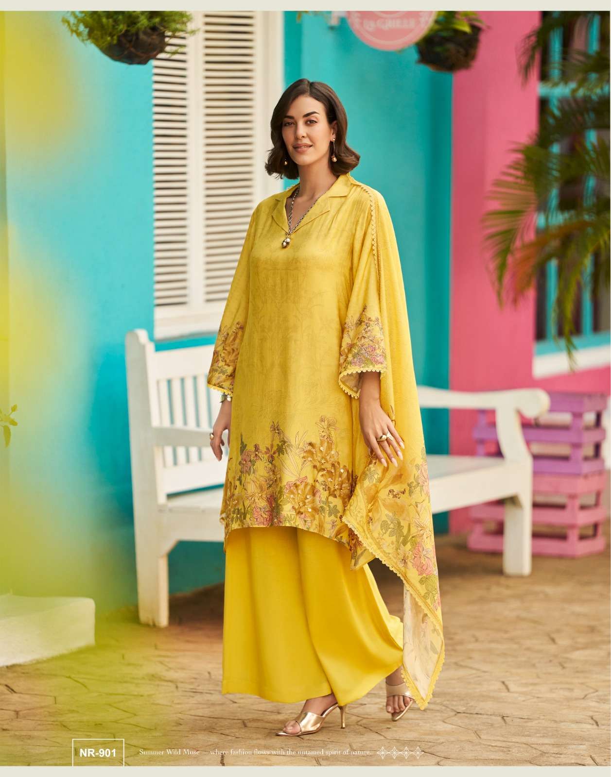 Sanaz Nargis Viscose Muslin Dress Material - Amrah Wholesale