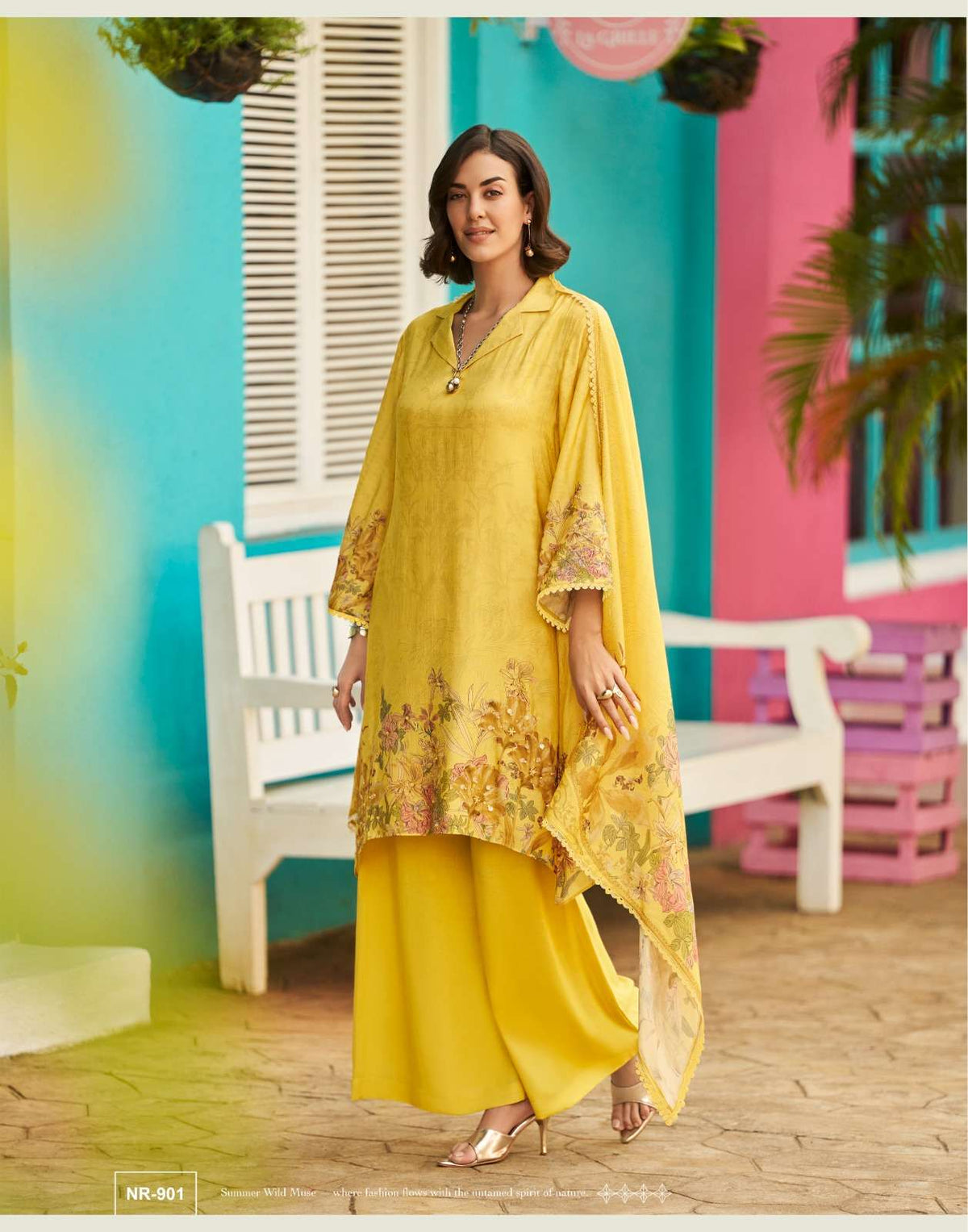 Sanaz Nargis Viscose Muslin Dress Material - Amrah Wholesale