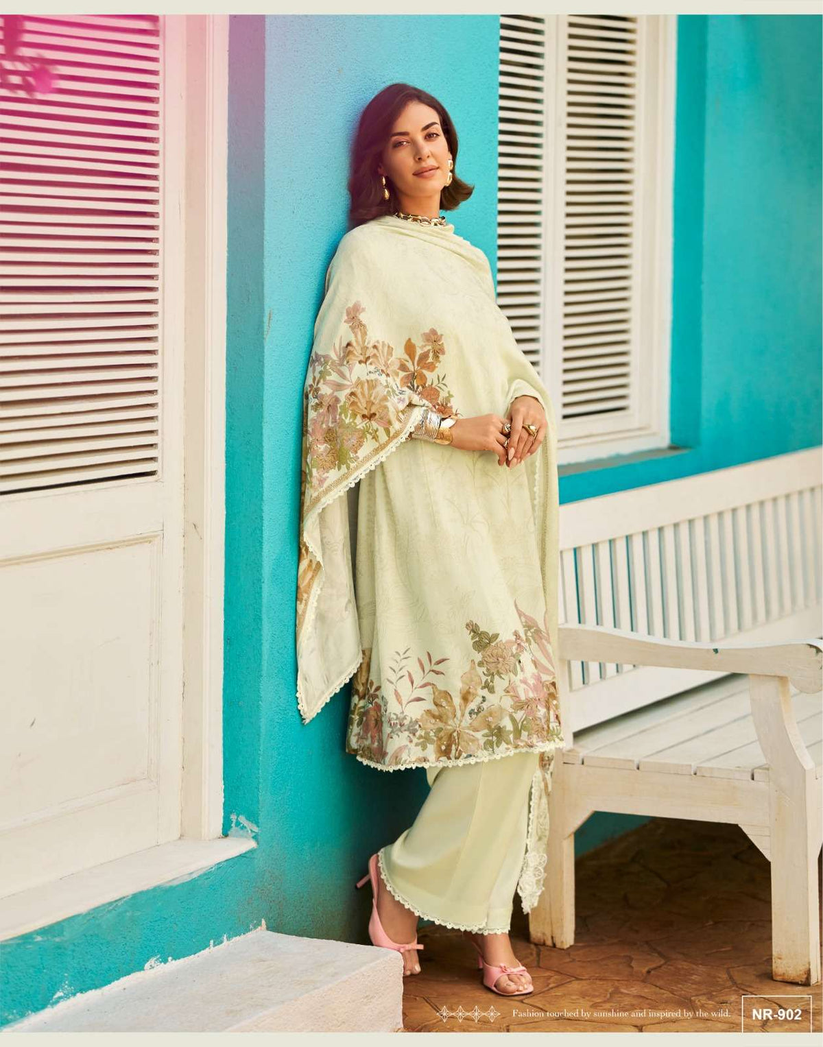 Sanaz Nargis Viscose Muslin Dress Material - Amrah Wholesale