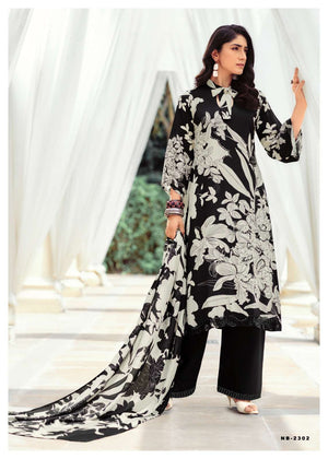 Sanaz Nayaab Viscose Muslin Resham Embroidered Dress Material