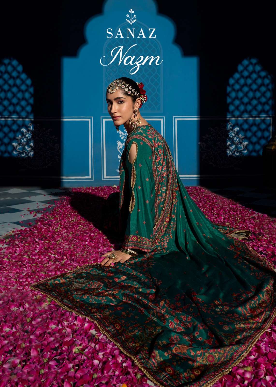 Sanaz Nazm Viscose Muslin Designer Suit - Amrah Wholesale