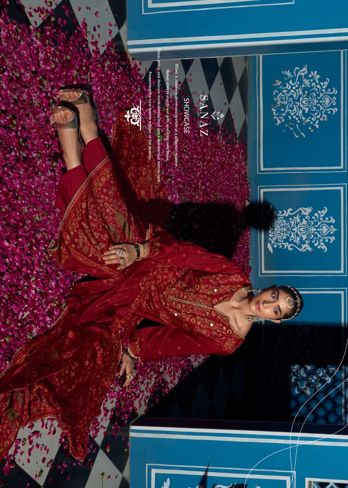 Sanaz Nazm Viscose Muslin Designer Suit - Amrah Wholesale