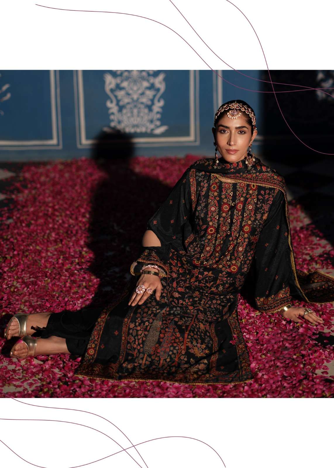 Sanaz Nazm Viscose Muslin Designer Suit - Amrah Wholesale