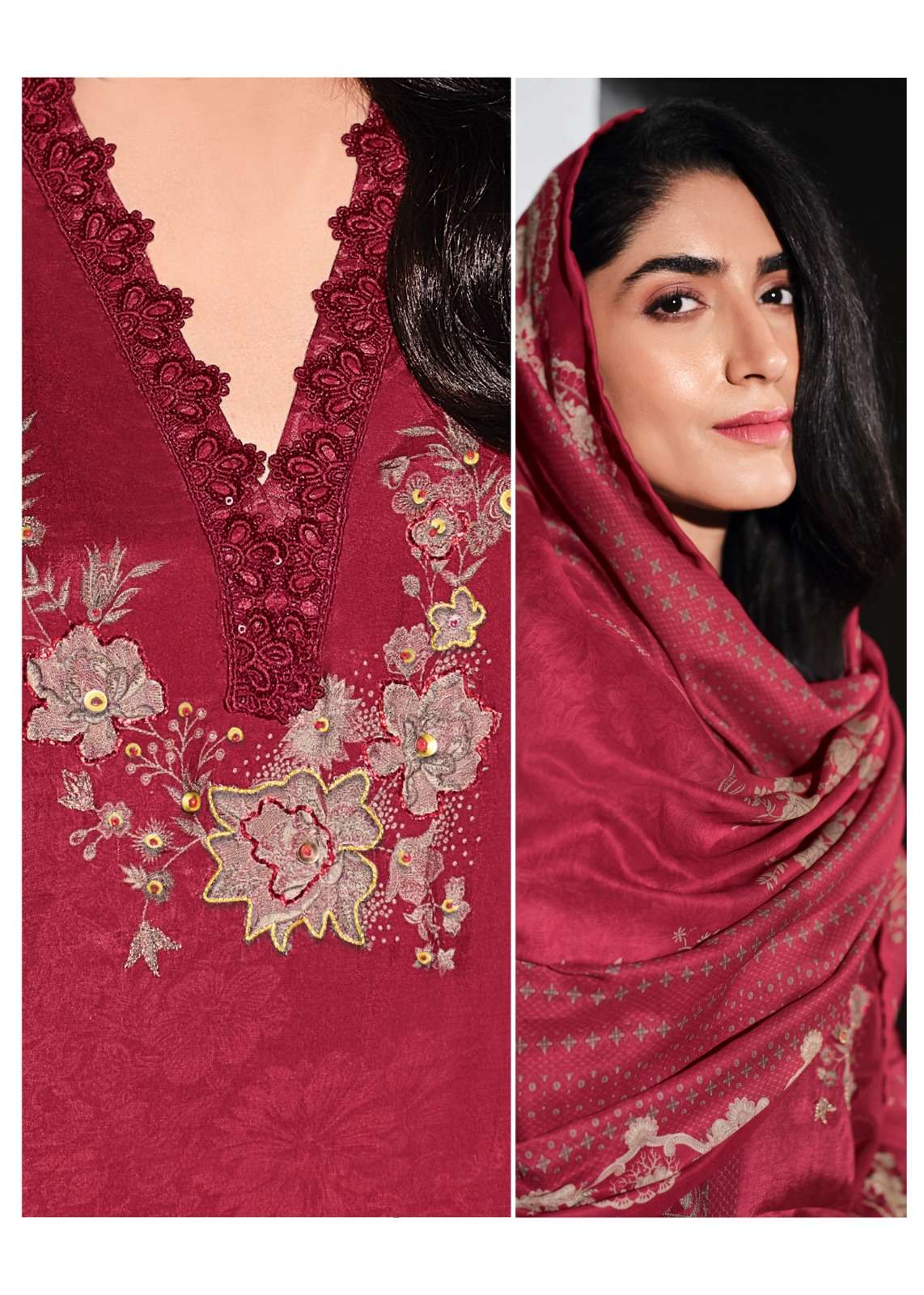 Sanaz Niloufer Viscose Muslin Dress Material - Amrah Wholesale