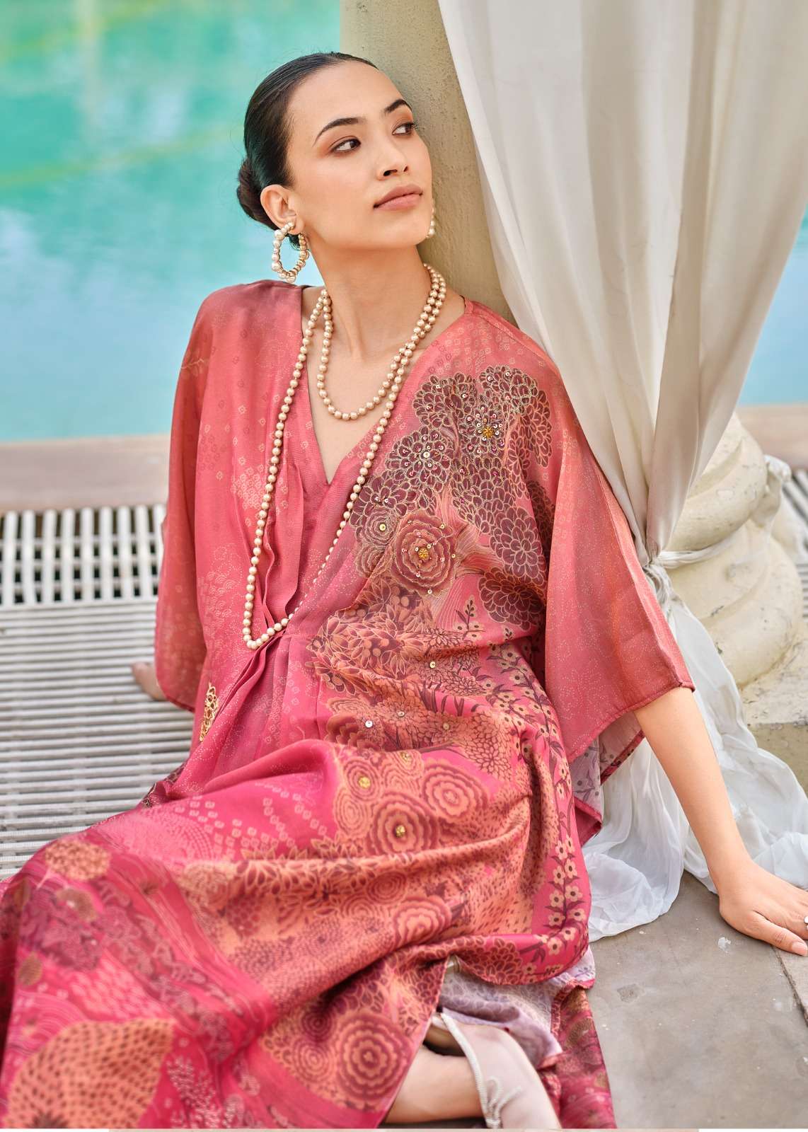 Sanaz Nooraya Viscose Soft Tissue Antique Handwork Dress Material