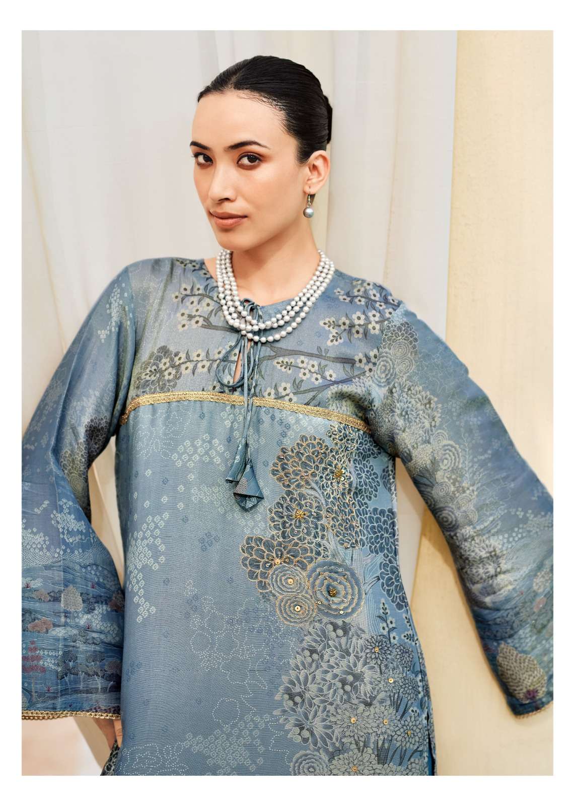 Sanaz Nooraya Viscose Soft Tissue Antique Handwork Dress Material