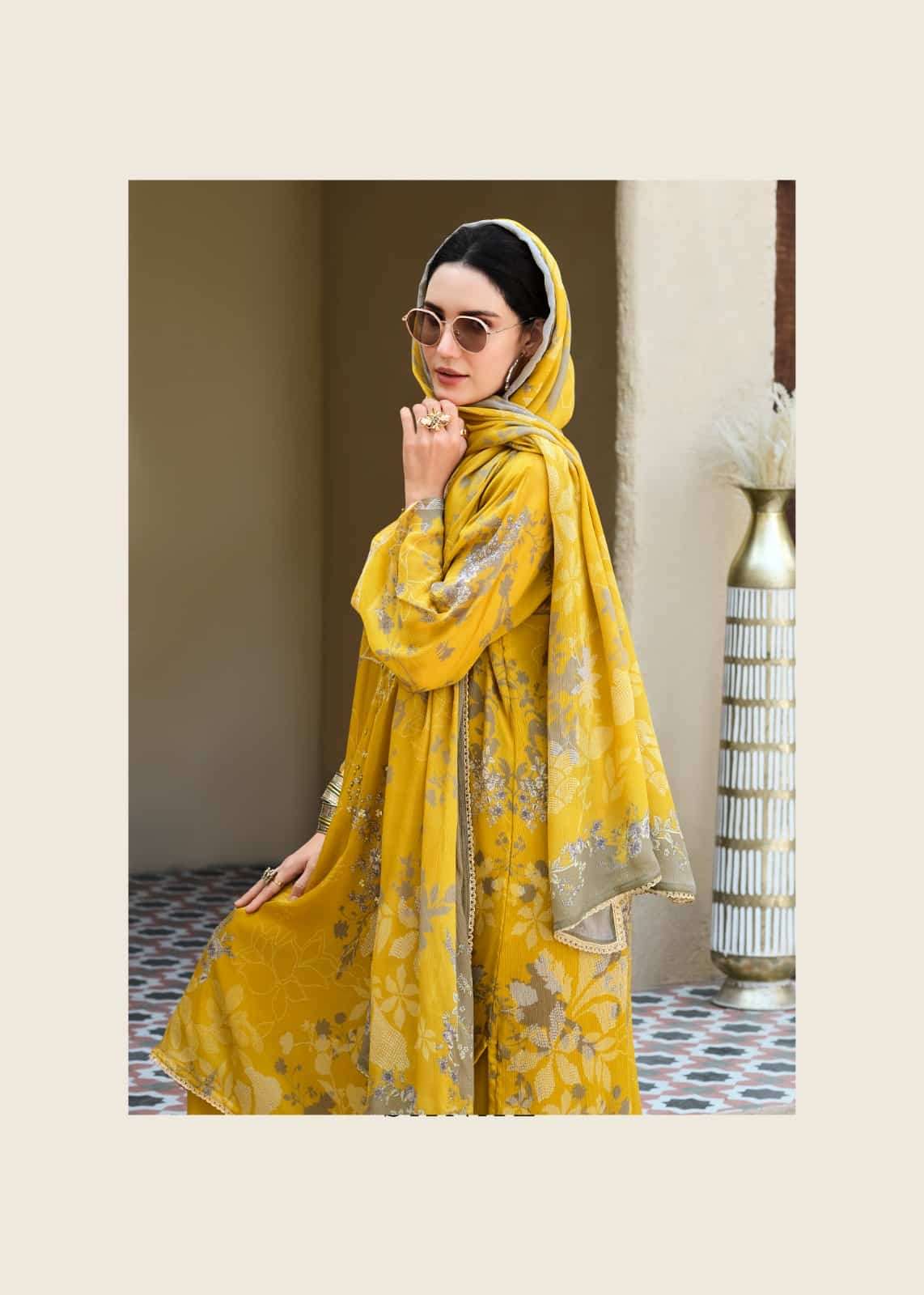 Sanaz Rang Rhapsody Viscose Chinon Dress Material - Amrah Wholesale