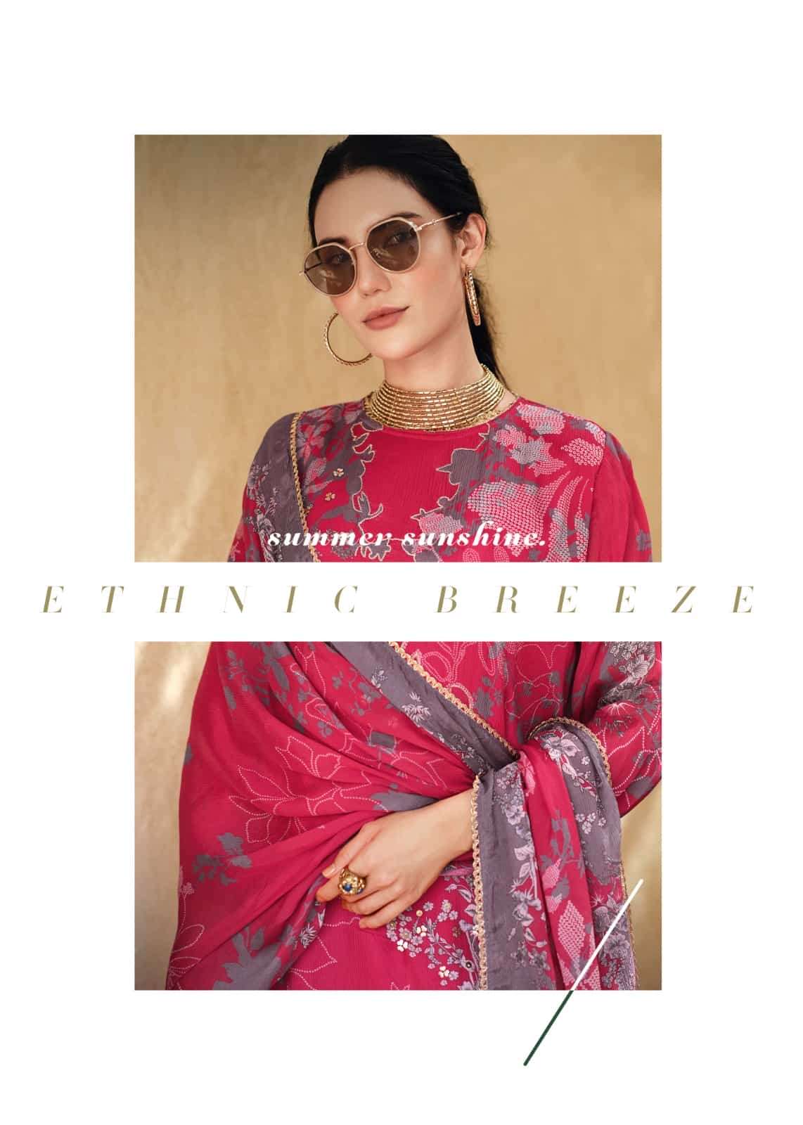 Sanaz Rang Rhapsody Viscose Chinon Dress Material - Amrah Wholesale