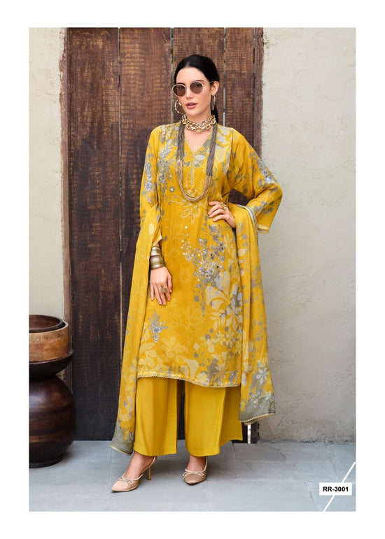 Sanaz Rang Rhapsody Viscose Chinon Dress Material - Amrah Wholesale