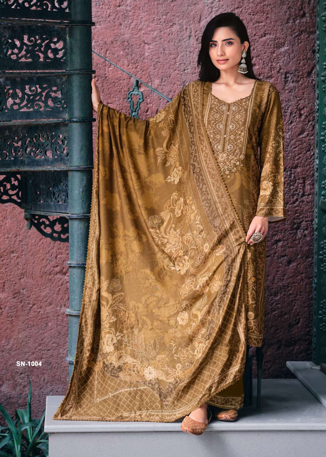 Sanaz Saanjh Viscose Pashmina Digital Printed Dress Material