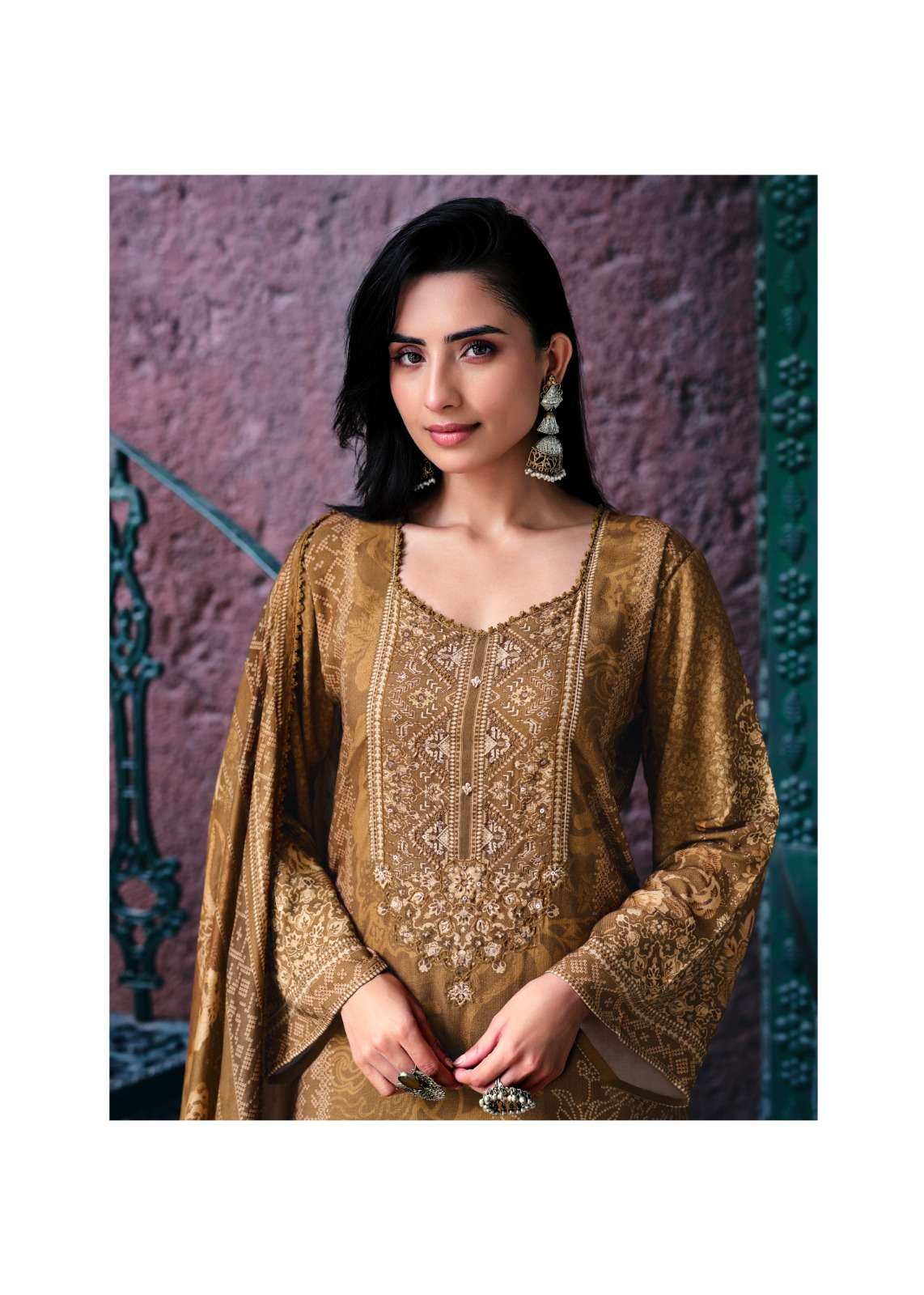 Sanaz Saanjh Viscose Pashmina Digital Printed Dress Material