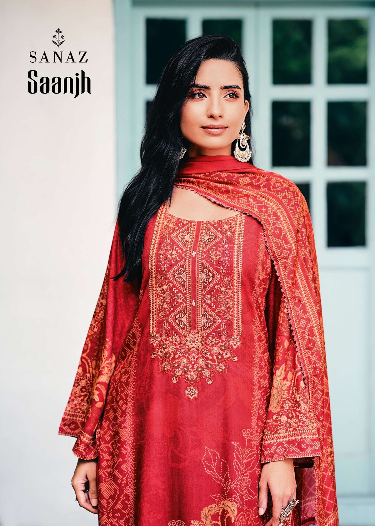 Sanaz Saanjh Viscose Pashmina Digital Printed Dress Material