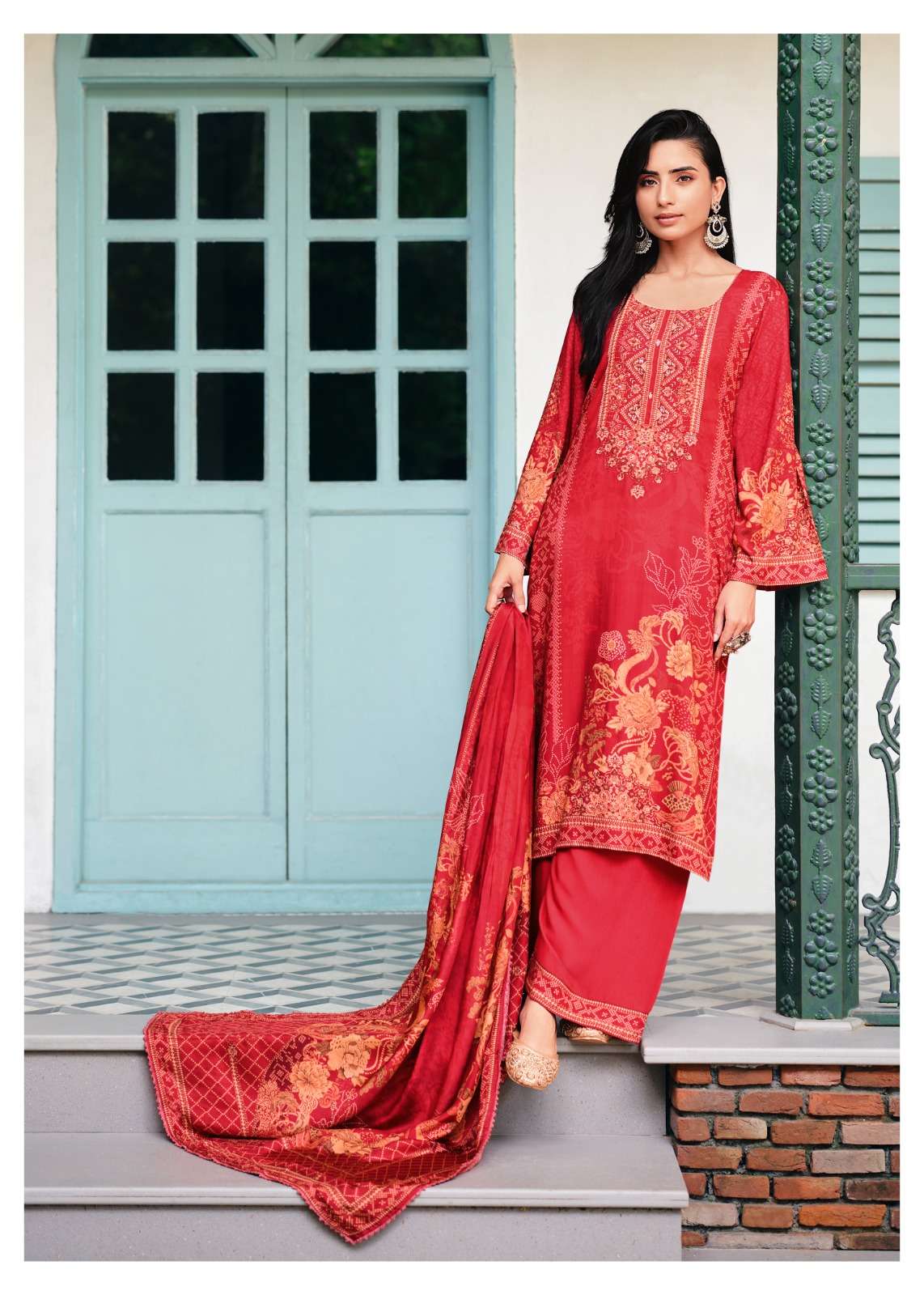 Sanaz Saanjh Viscose Pashmina Digital Printed Dress Material