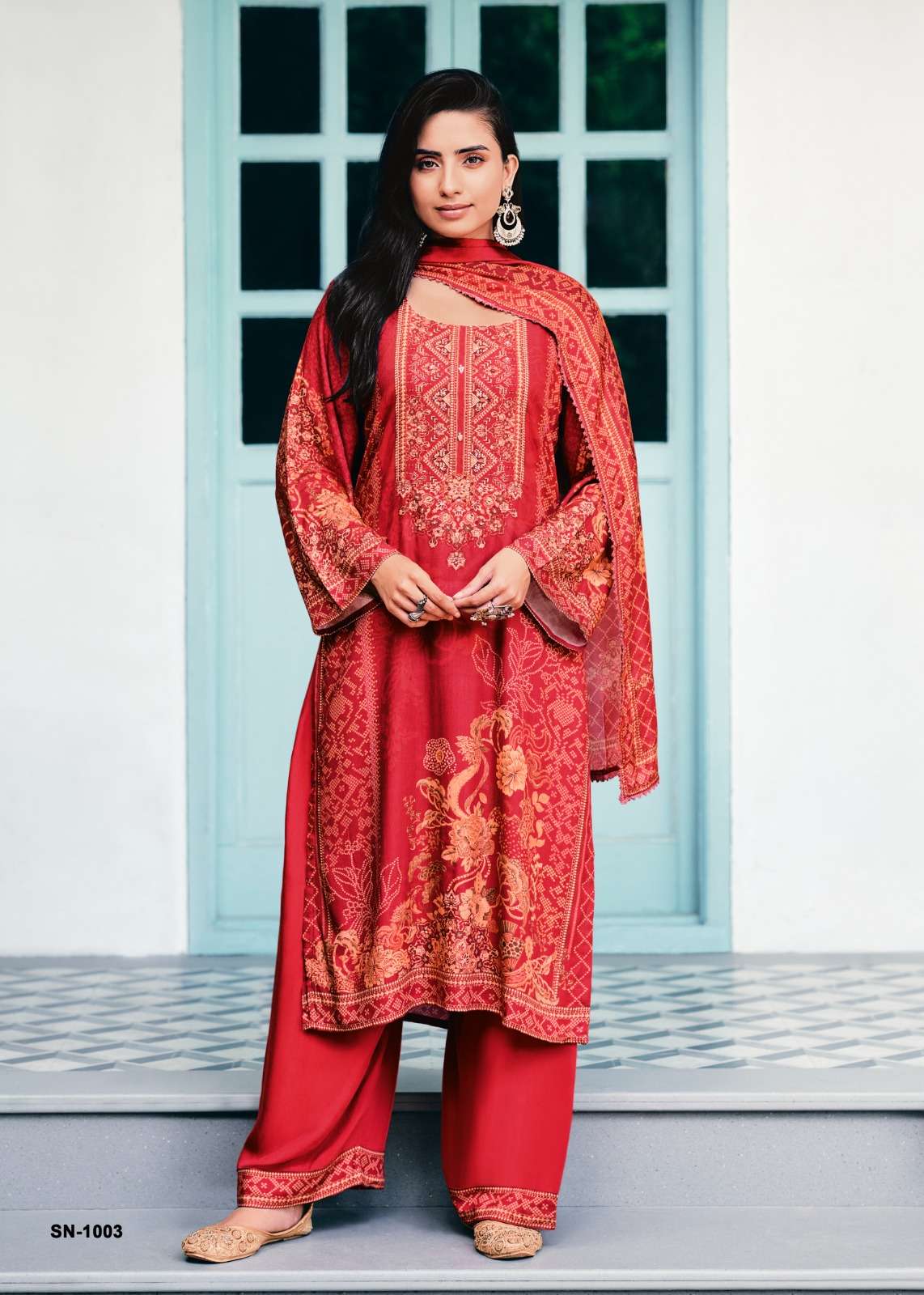 Sanaz Saanjh Viscose Pashmina Digital Printed Dress Material