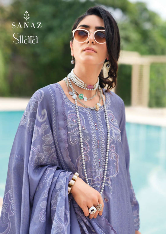 Sanaz Sitara Viscose Muslin Designer Salwar Kameez - Amrah Wholesale