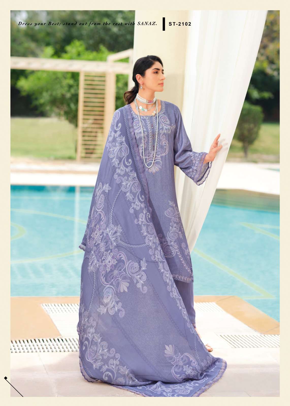 Sanaz Sitara Viscose Muslin Designer Salwar Kameez - Amrah Wholesale