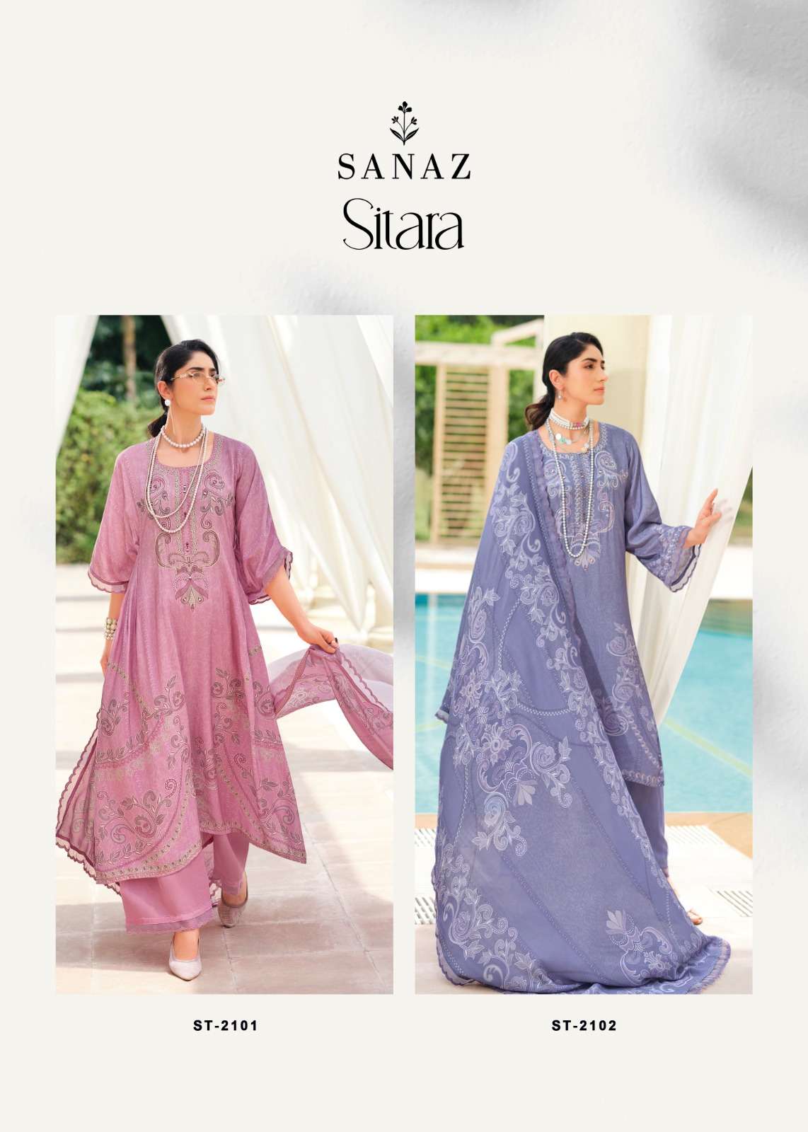Sanaz Sitara Viscose Muslin Designer Salwar Kameez - Amrah Wholesale