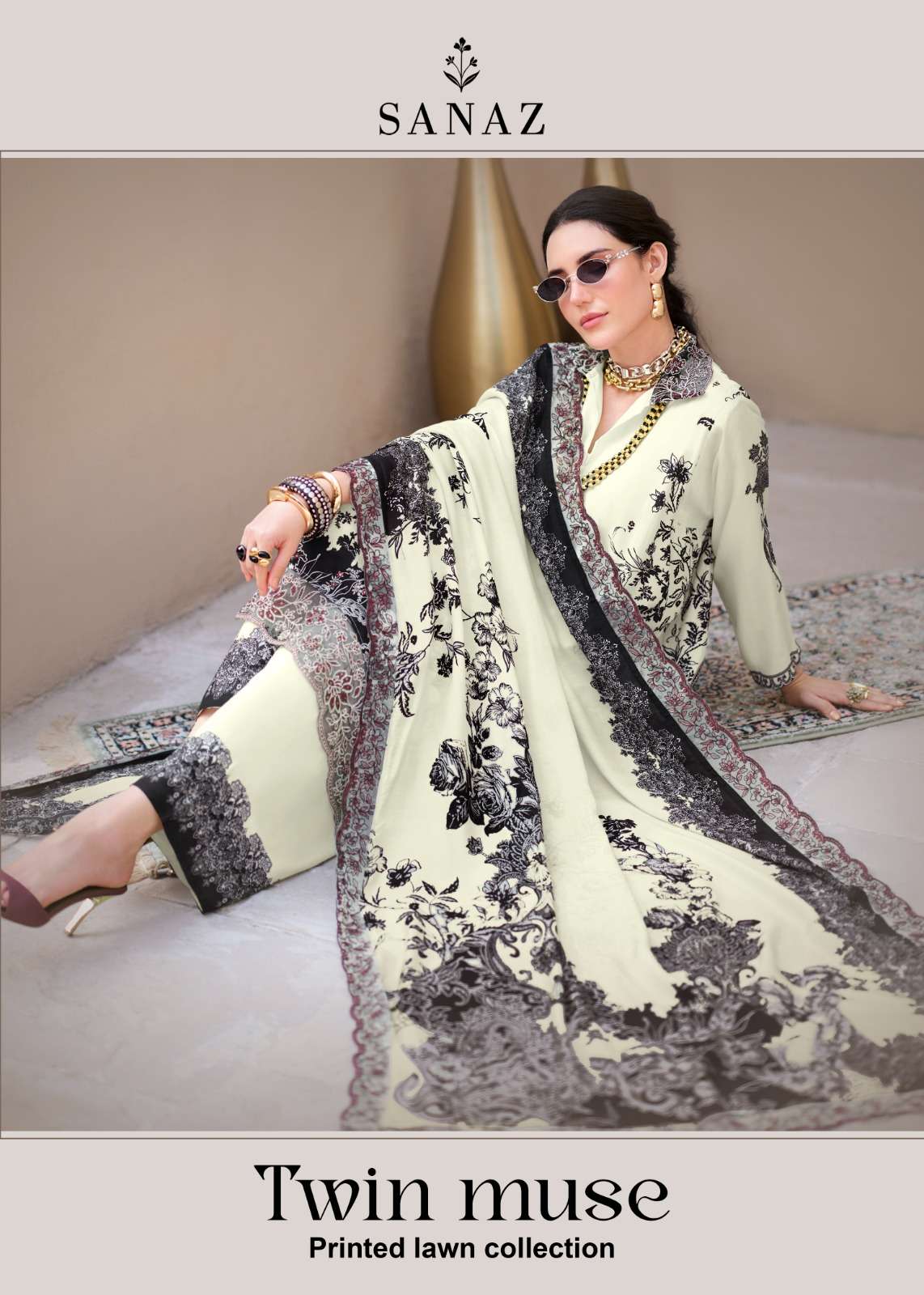 Sanaz Twin Muse Viscose Digital Print Dress Material - Amrah Wholesale