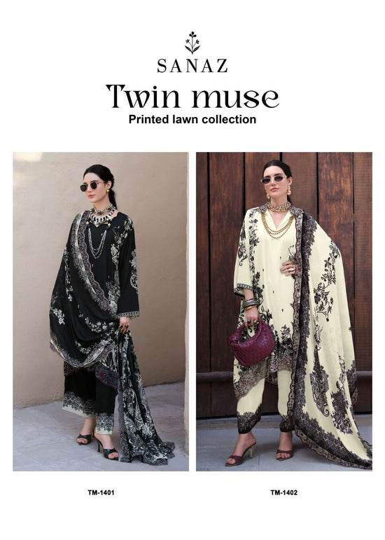 Sanaz Twin Muse Viscose Digital Print Dress Material - Amrah Wholesale