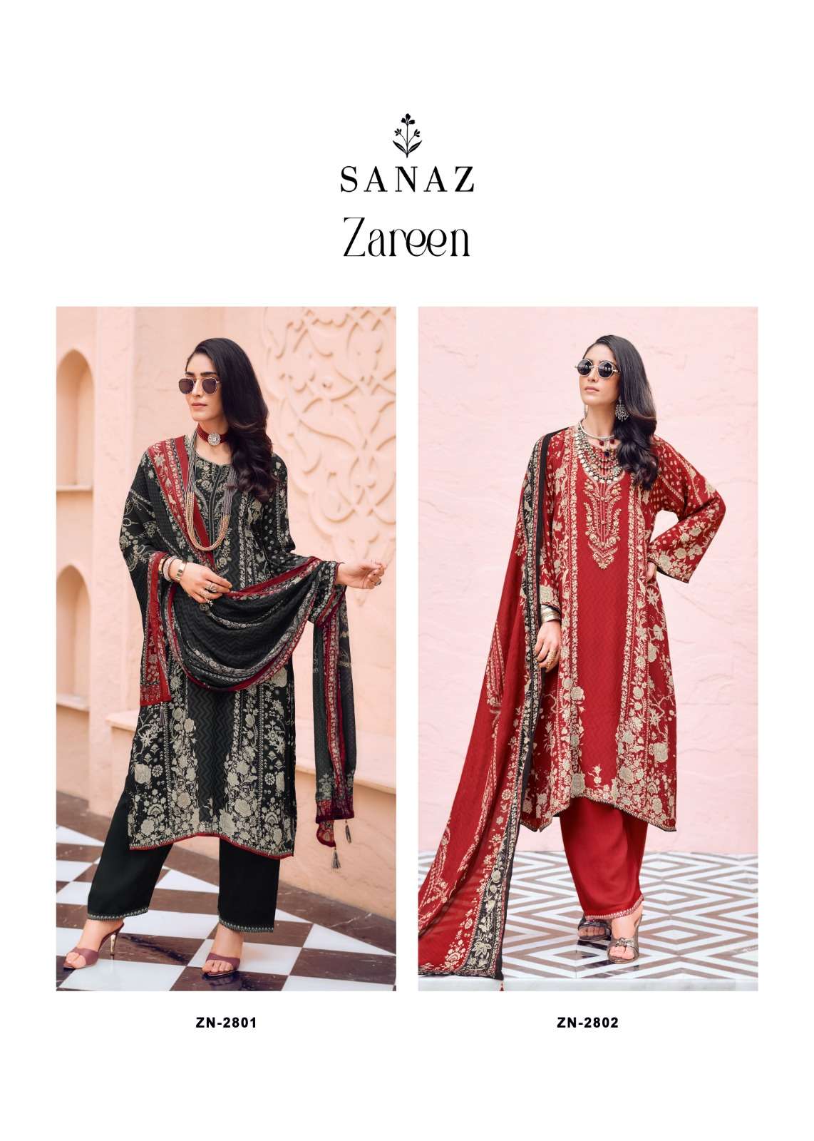 Sanaz Zareen Viscose Crape Digital Printed Pakistani Suit