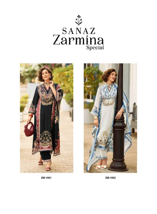 Sanaz Zarmina Special Viscose Muslin Pakistani Suit - Amrah Wholesale