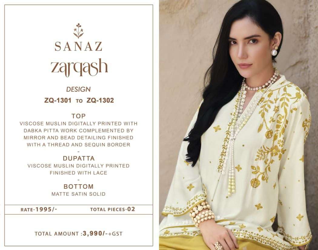 Sanaz Zarqash Digital Printed Muslin Salwar Suit - Amrah Wholesale