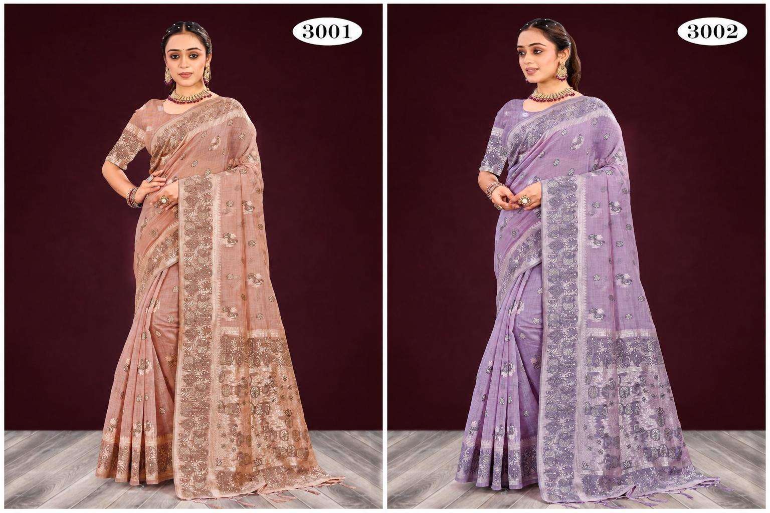 Sangam Aarohi Cotton Cotton Fabric Saree - Amrah Wholesale
