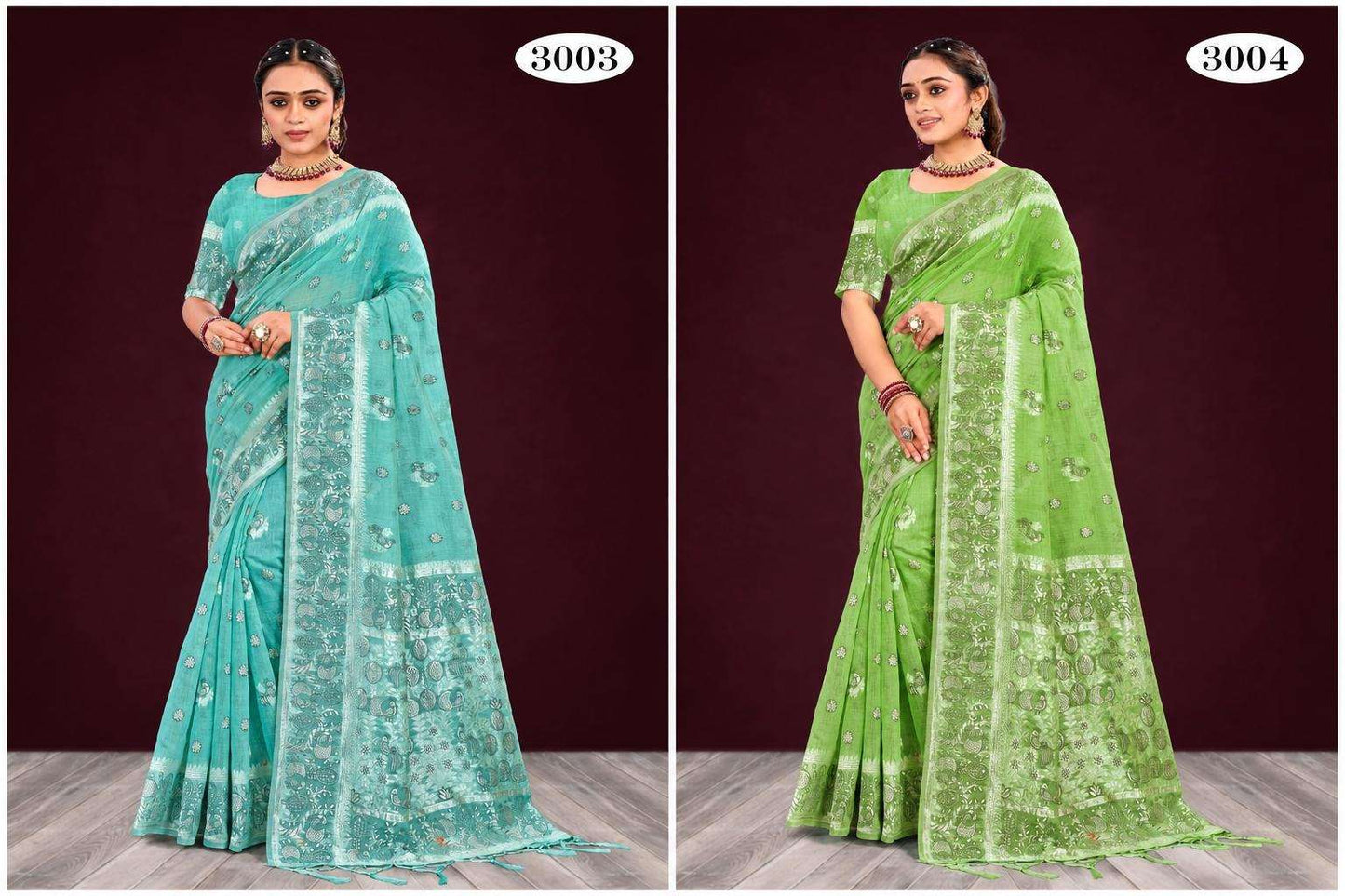 Sangam Aarohi Cotton Cotton Fabric Saree - Amrah Wholesale
